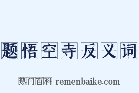 题悟空寺反义词是什么意思的图片